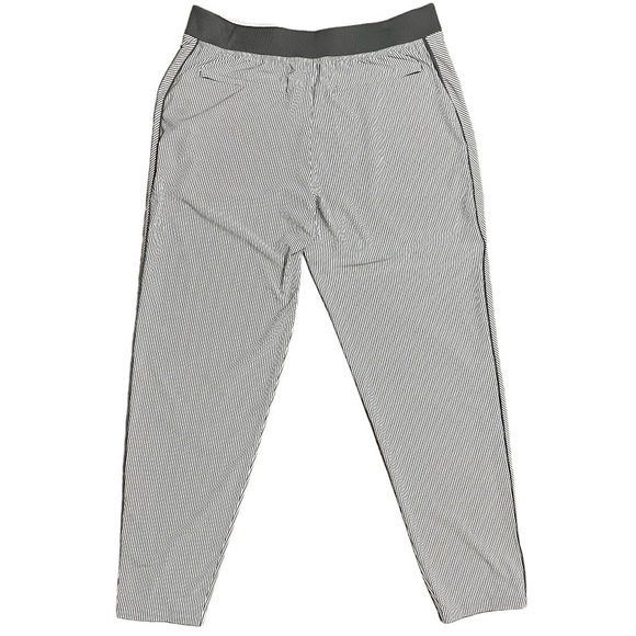Athleta Wm’s Brooklyn Textured Ankle Pants in White & Gray Stripes NWOT Sz 16T - Picture 2 of 15